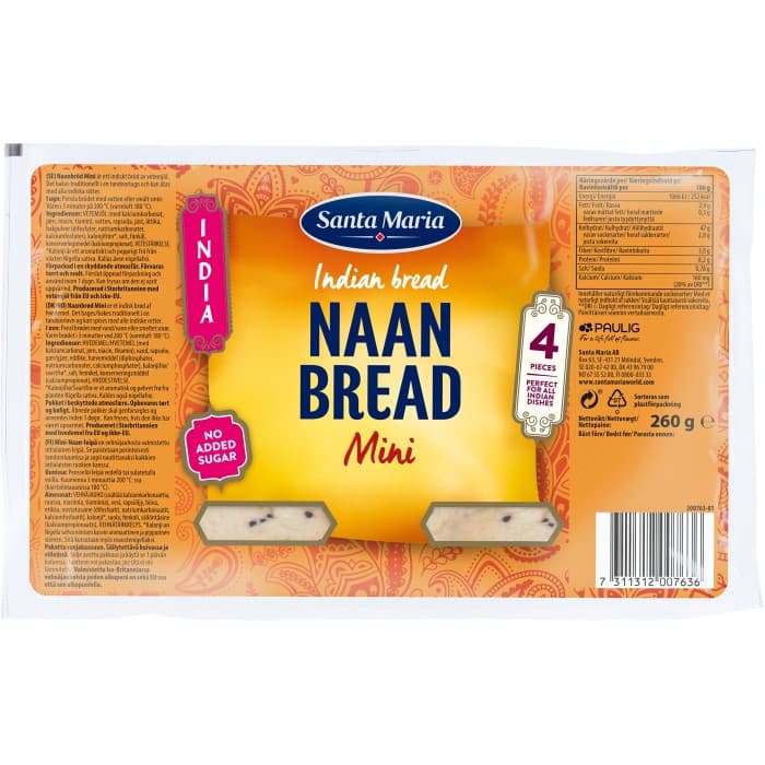 Santa Maria Naan Bread Mini 260g från Santa Maria – köp hos Delitea